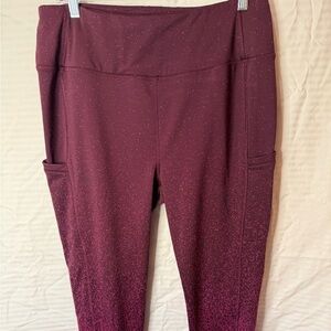 Talbots XL Winter Burgundy Speckled Leggings Pristine Condition